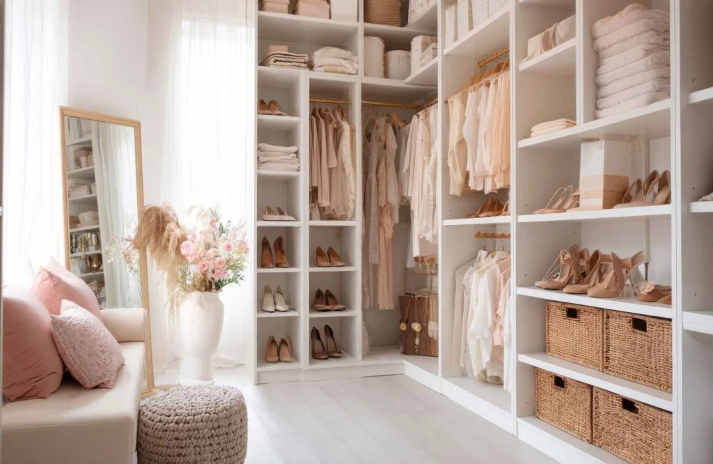 pretty-neat-edmond-ok-closet-organization-tips-large-closet-with-pastel-colors-shelves-and-hangers-confidential